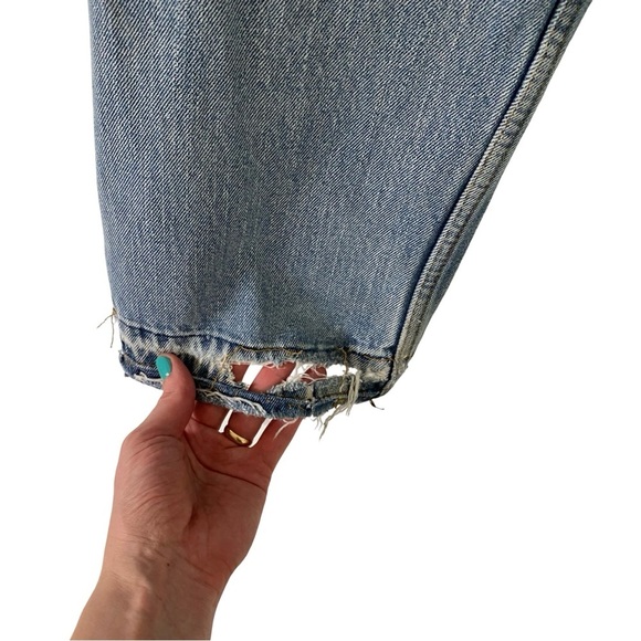 Levi’s 550 Custom Jeans Womens Size 6 Waist 28 Plaid Patchwork Levis Upcycled - Picture 12 of 16